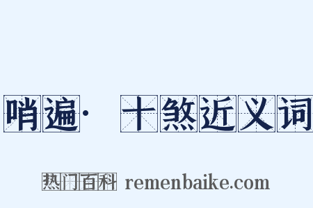 哨遍·十煞近义词是什么意思的图片